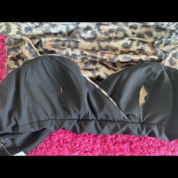 NWT Nicole Miller Leopard Print Ruched Dress - Picture 10 of 14